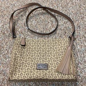 Guess crossover handbag logo printed coated canvas